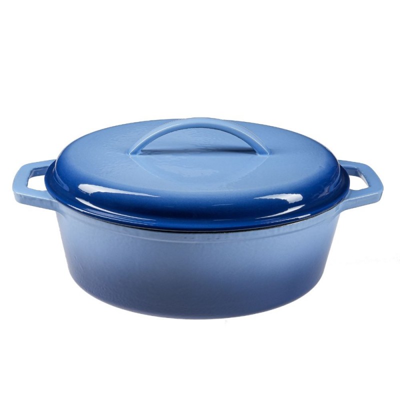 Smaltovaný liatinový hrniec, Modrý, oválny, 33x27см - Porovnanie produktov