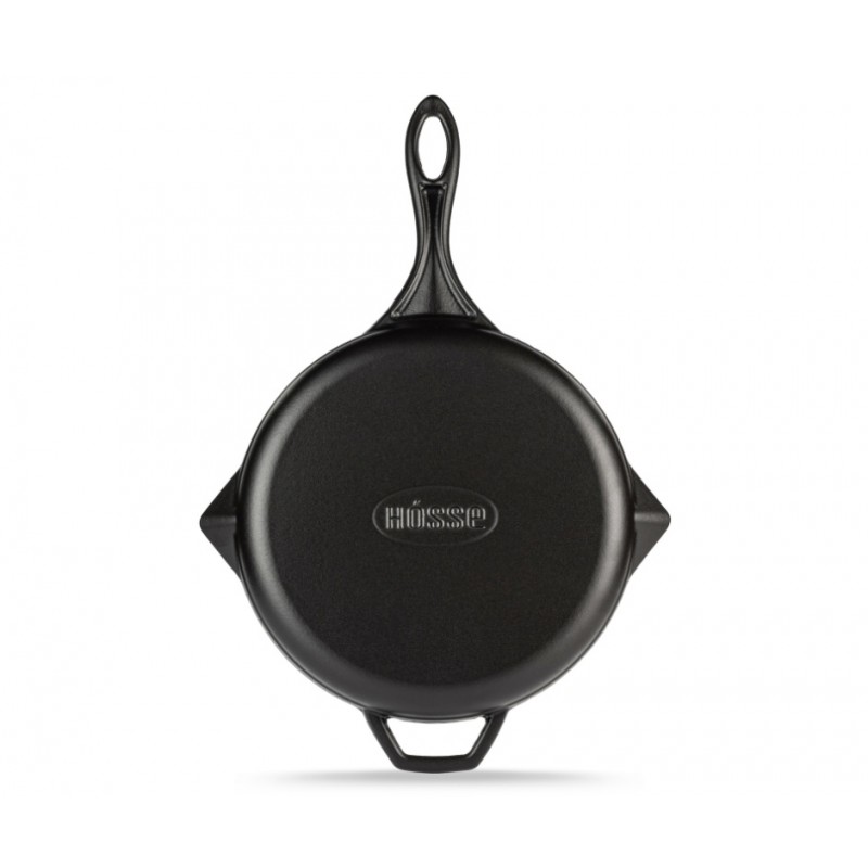 Emajlová liatinová panvica Hosse, Black Onyx, Ф28cm | Plochá liatinová panvica | Liatinová panvica |